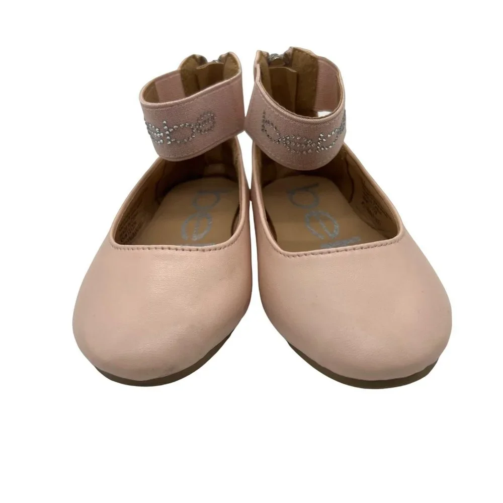 Bebe Ballet Flats Shoes Toddler Size 7 Pink Barbie Gem Logo Strappy